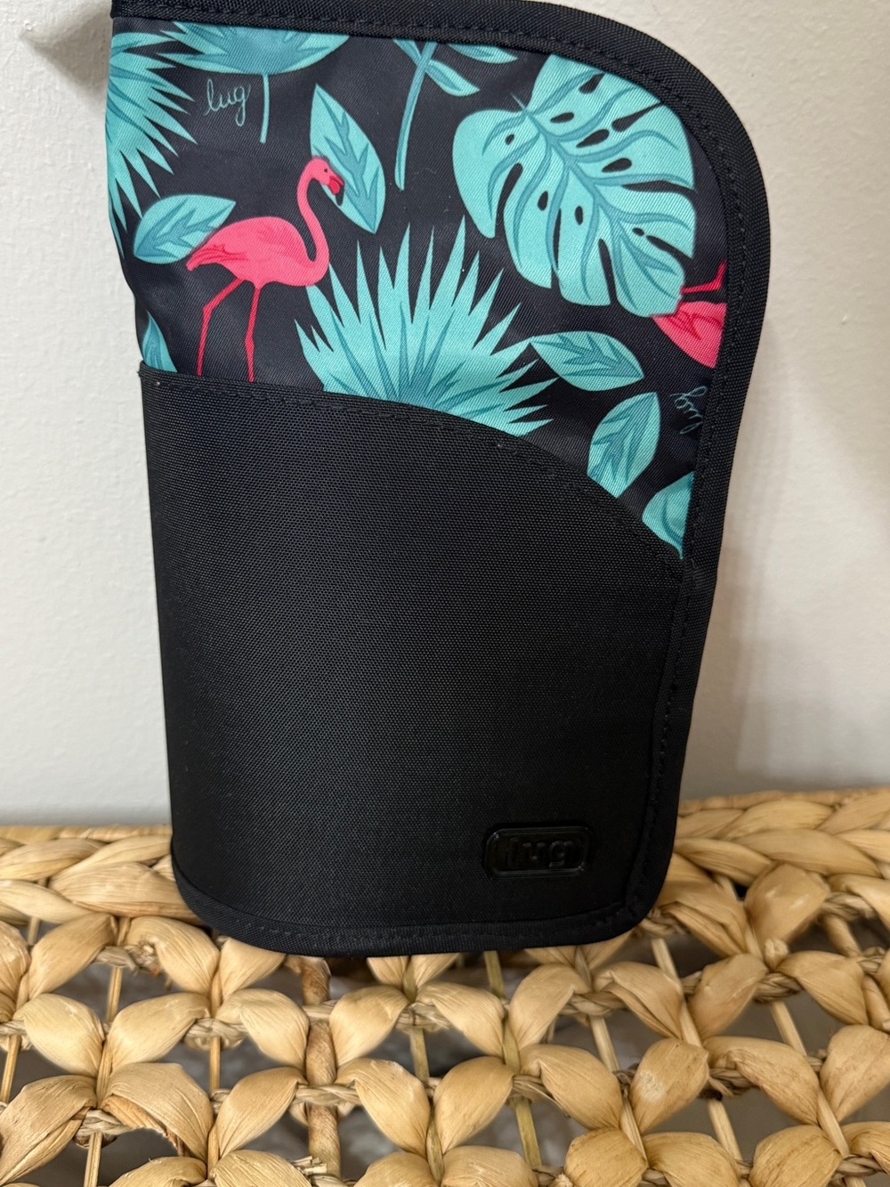 lug Flamingo Tropical Zip Pouch - Black, Teal & Pink